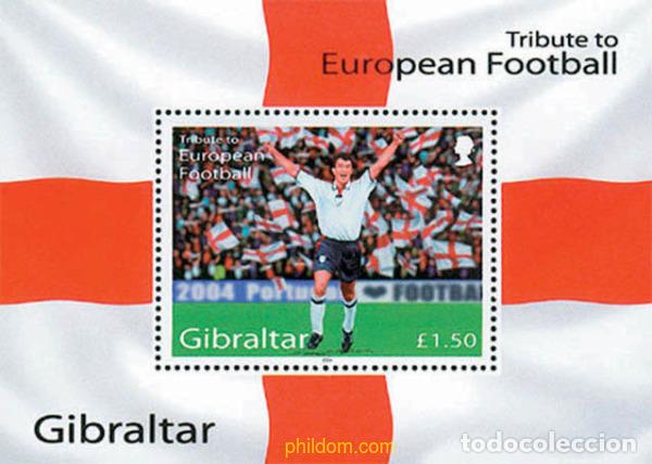 Sellos: 141932 MNH GIBRALTAR 2004 HOMENAJE AL FUTBOL EUROPEO