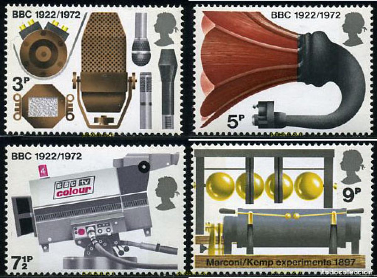 Stamps: 211937 MNH GRAN BRETA&Ntilde;A 1972 50 ANIVERSARIO DE LA FUNDACION DE LA CORPORACION DE RADIODIFUSION BRI