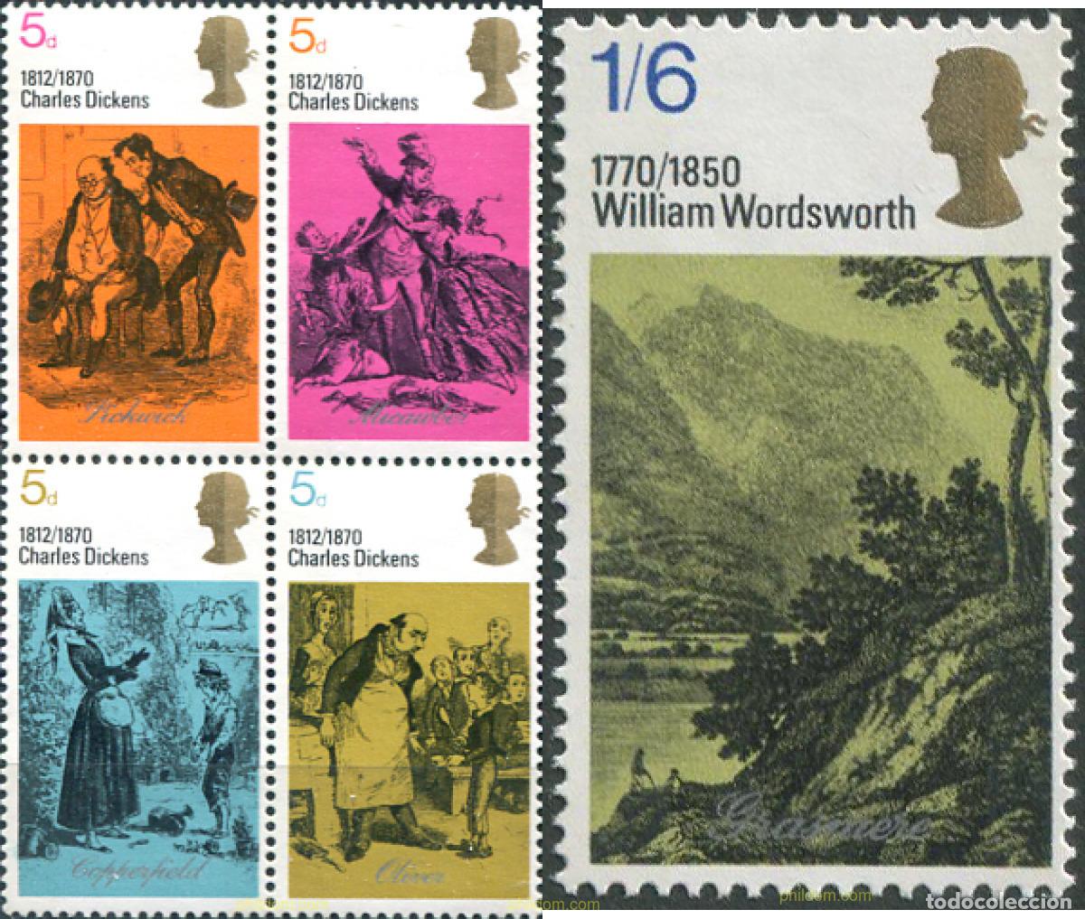 Francobolli: 142074 MNH GRAN BRETA&Ntilde;A 1970 CENTENARIO DE LA MUERTE DE CHARLES DICKENS Y BICENTENARIO DEL NACIMIE