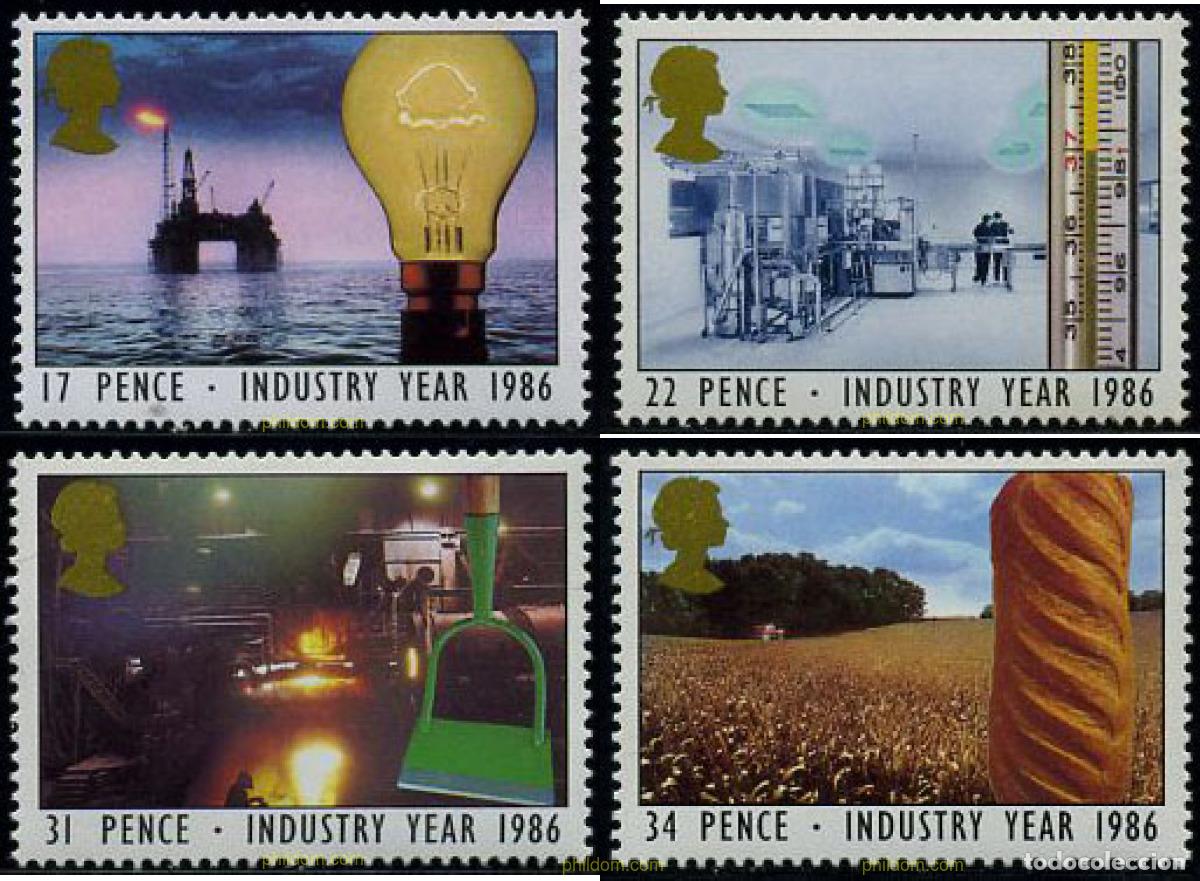 Sellos: 142356 MNH GRAN BRETA&Ntilde;A 1986 A&Ntilde;O DE LA INDUSTRIA