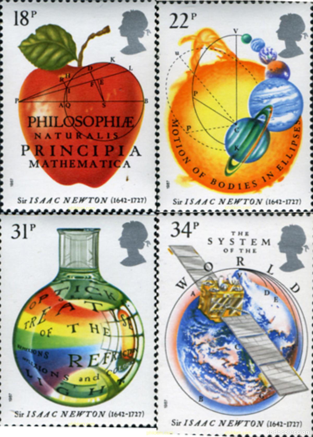 Sellos: 142366 MNH GRAN BRETA&Ntilde;A 1987 3 CENTENARIO DE LA PUBLICACION POR ISAAC NEWTON DEL TRATADO ESTABLECI