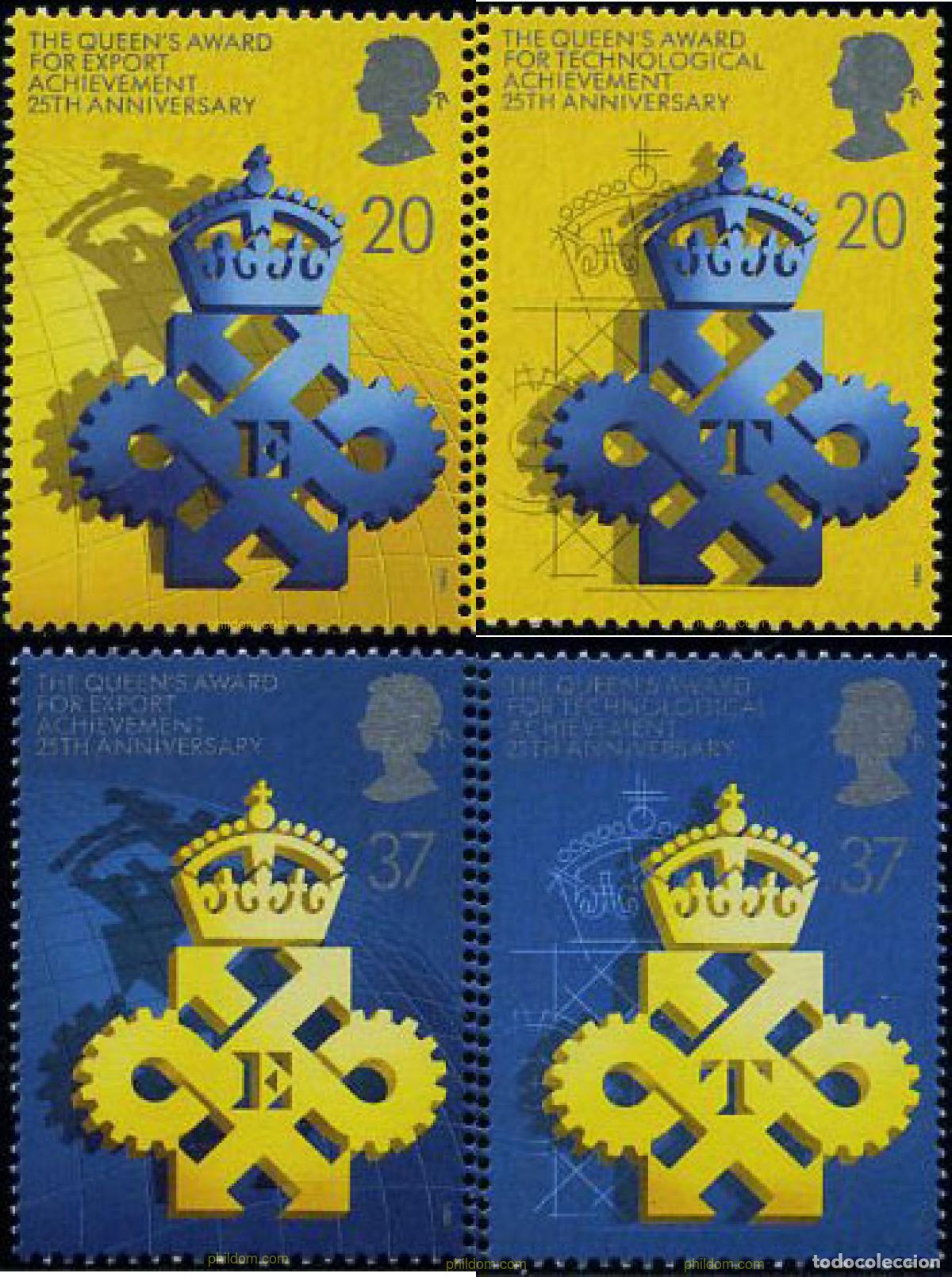 Sellos: 211934 MNH GRAN BRETA&Ntilde;A 1990 25 ANIVERSARIO DEL PREMIO REAL A LA EXPORTACION.
