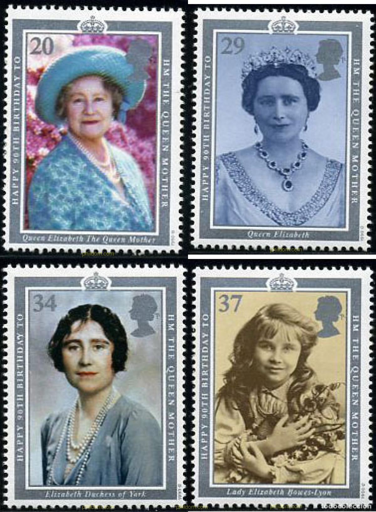 Sellos: 142398 MNH GRAN BRETA&Ntilde;A 1990 90 ANIVERSARIO DE LA REINA MADRE
