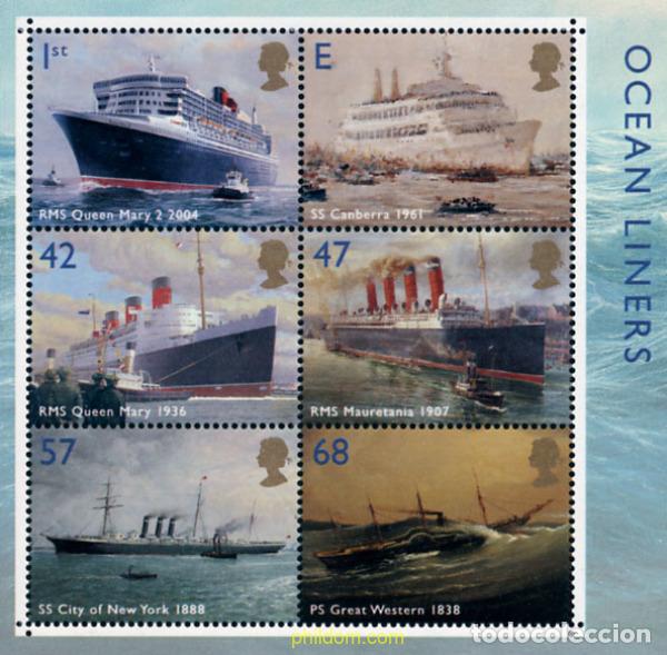 Sellos: 142487 MNH GRAN BRETA&Ntilde;A 2004 PAQUEBOTES