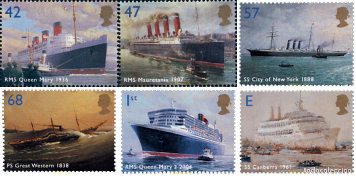 Sellos: 142483 MNH GRAN BRETA&Ntilde;A 2004 PAQUEBOTES