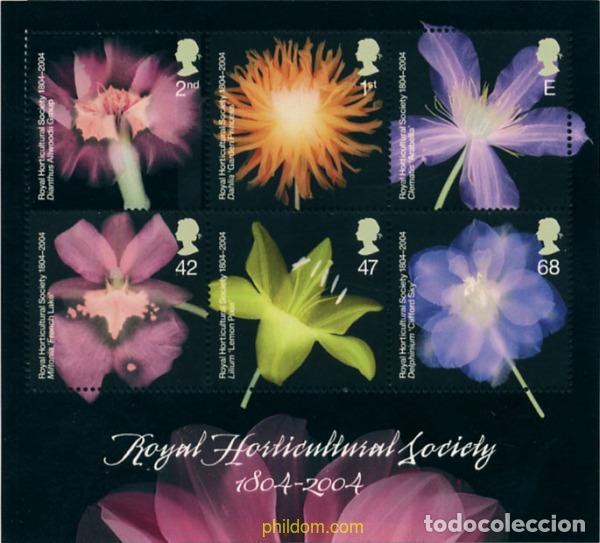 Sellos: 142496 MNH GRAN BRETA&Ntilde;A 2004 BICENTENARIO DE LA SOCIEDAD REAL DE HORTICULTURA