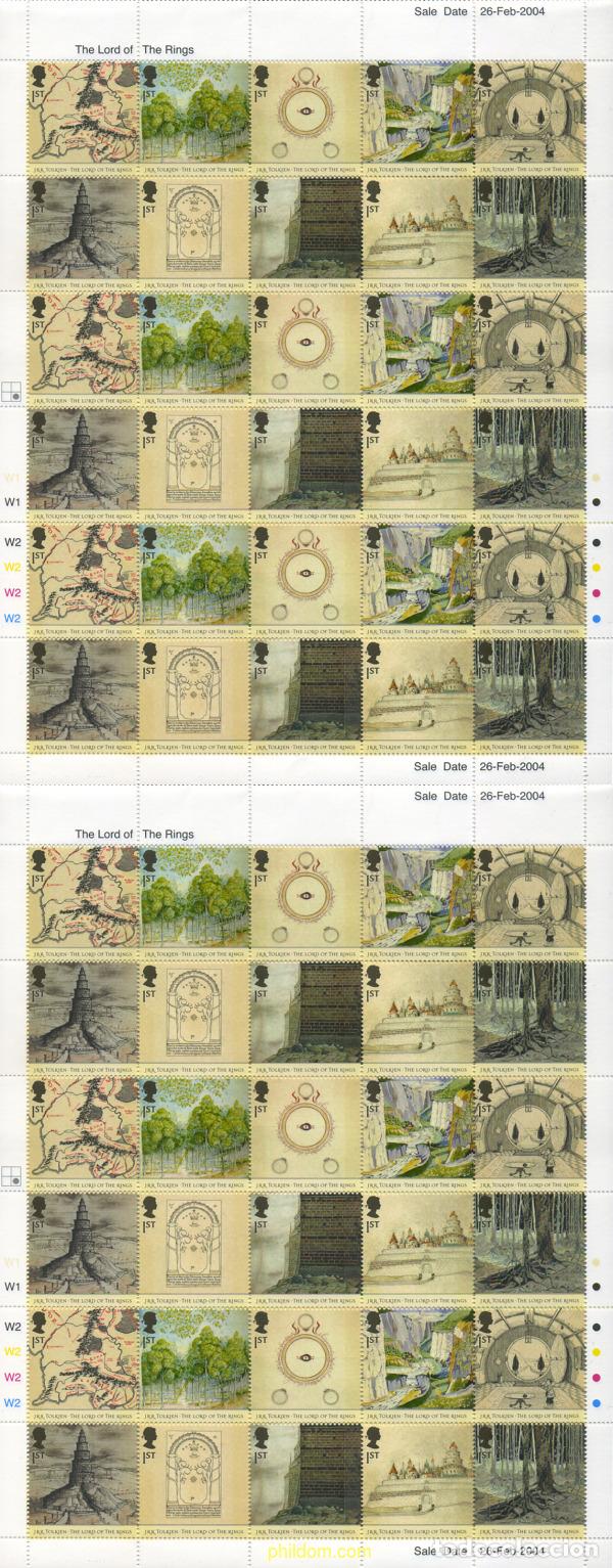Sellos: 336358 MNH GRAN BRETA&Ntilde;A 2004 50 ANIVERSARIO DE LA PUBLICACION DE LOS PRIMEROS TOMOS DE &rdquo;EL SE&Ntilde;OR