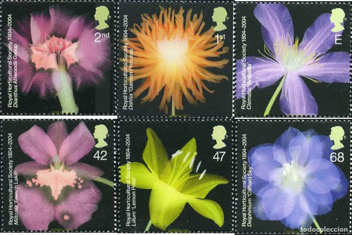 Sellos: 142495 MNH GRAN BRETA&Ntilde;A 2004 BICENTENARIO DE LA SOCIEDAD REAL DE HORTICULTURA