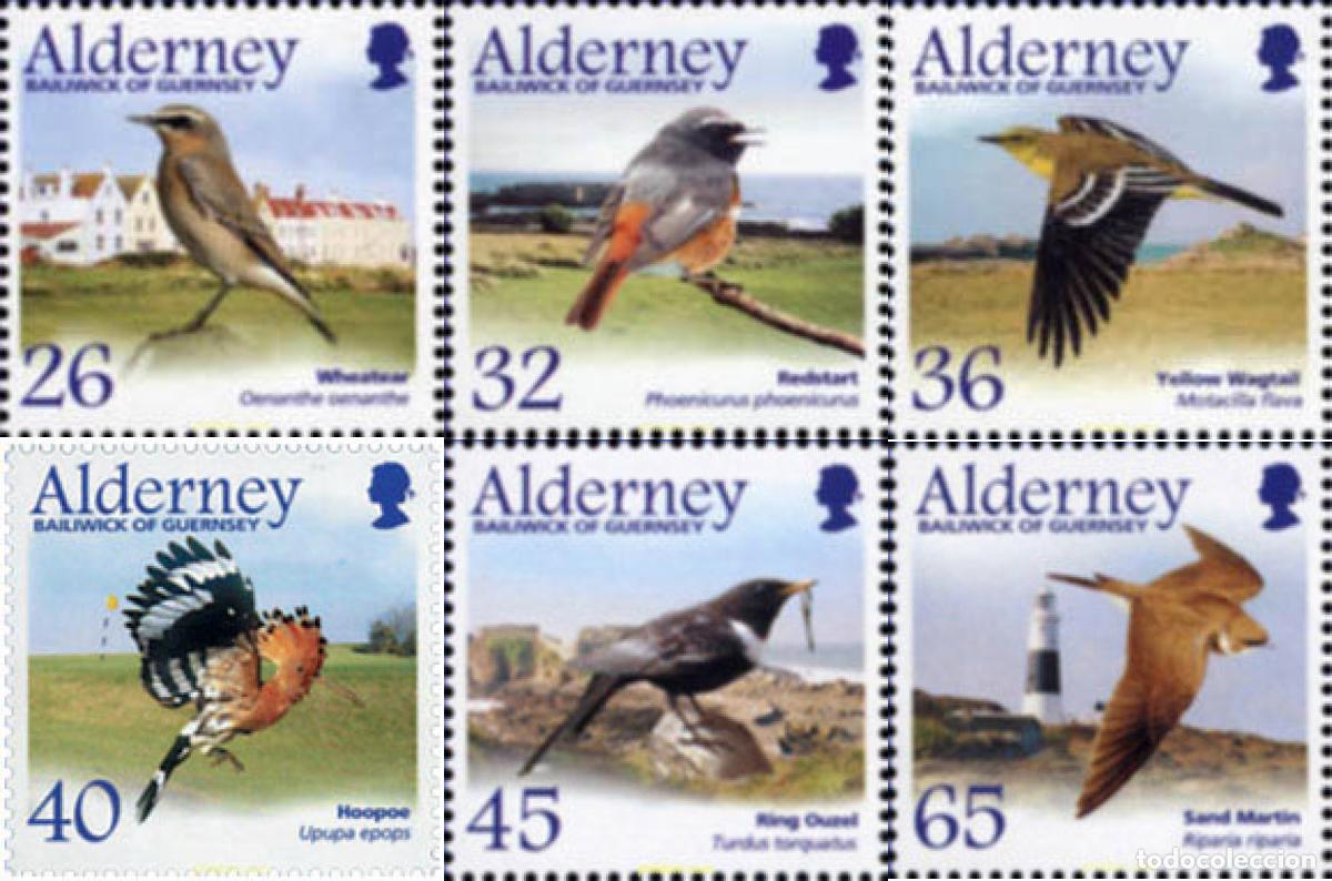 Sellos: 146225 MNH ALDERNEY 2004 AVES MIGRATORIAS
