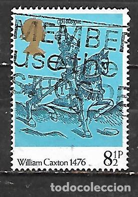 Sellos: 1976: V Cent. del la impresi&oacute;n del primer libro en Gran Breta&ntilde;a por William Caxton (usado)