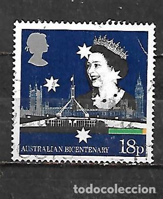 Sellos: 1988: Bicentenario de Australia - Isabel II y parlamento (usado)