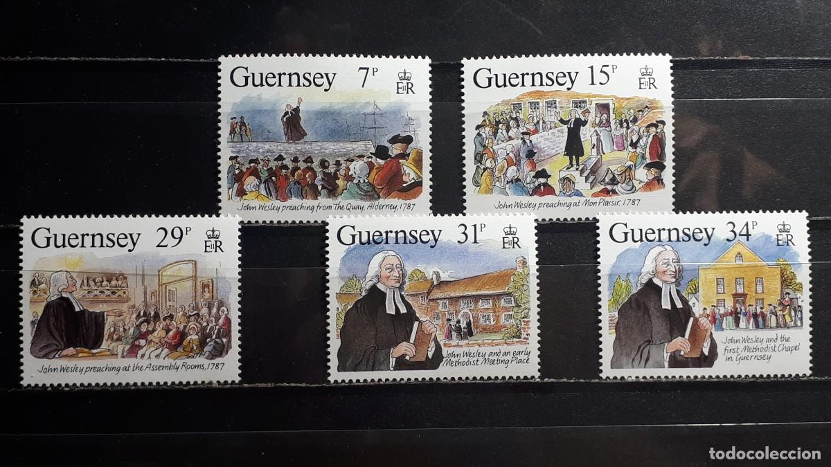 Sellos: GUERNESEY. A&Ntilde;O 1987. **. YVERT 407/11