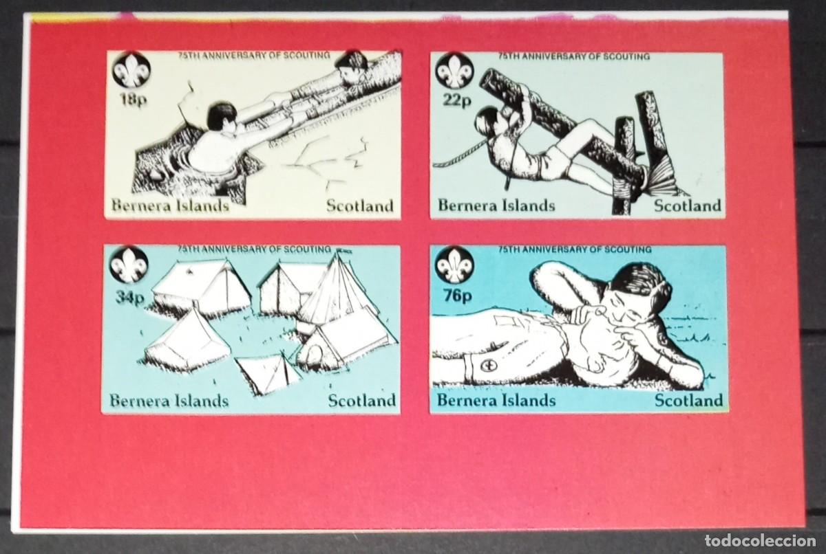 Sellos: GB LOCAL BERNERA 1982 SHEET MNH IMPERF 75th ANIVERSARIO DEL ESCULTISMO SCOUTS SCOUTING