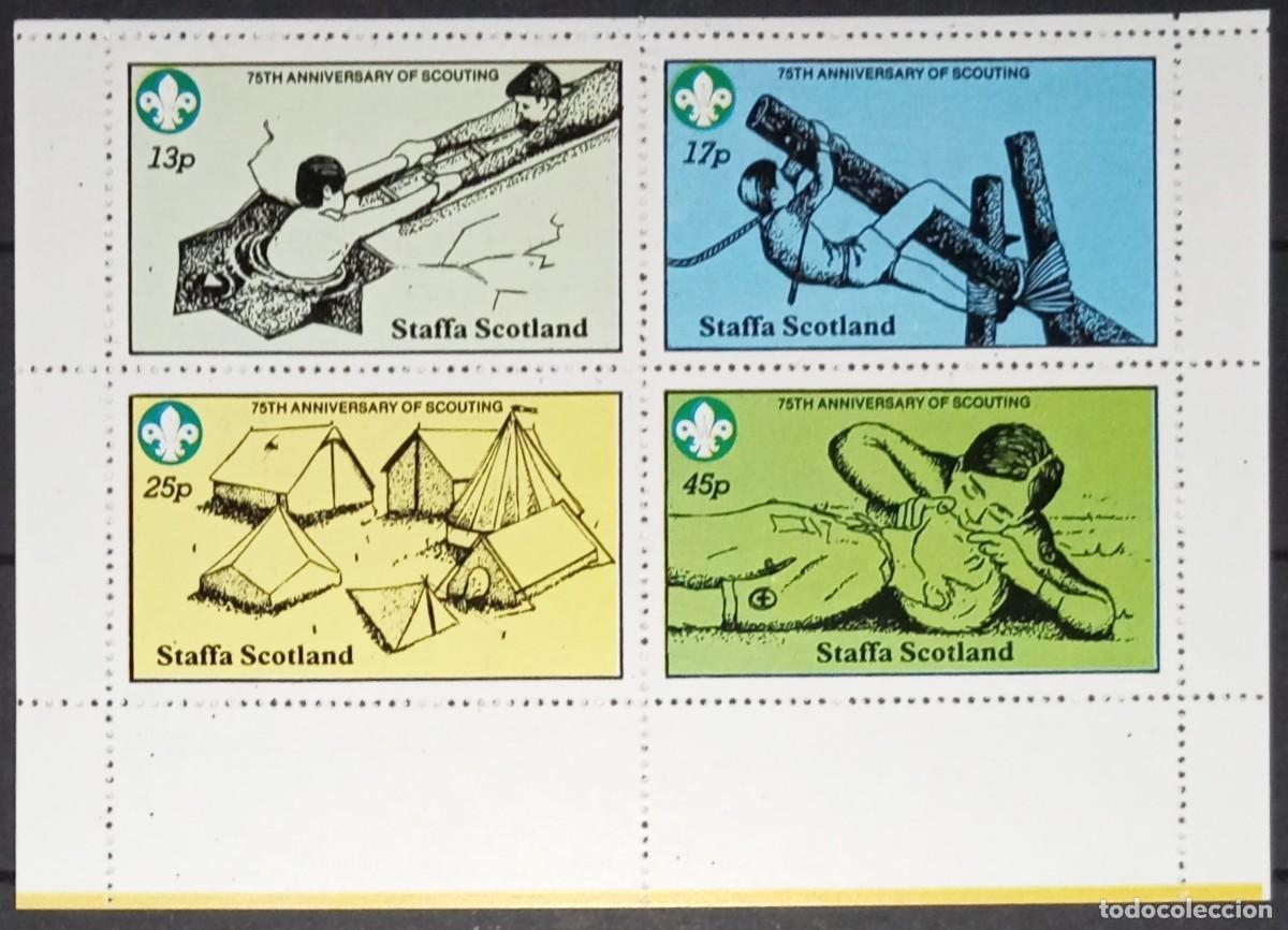 Sellos: GB LOCAL STAFFA 1982 SHEET MNH 75th ANIVERSARIO DEL ESCULTISMO SCOUTS SCOUTING