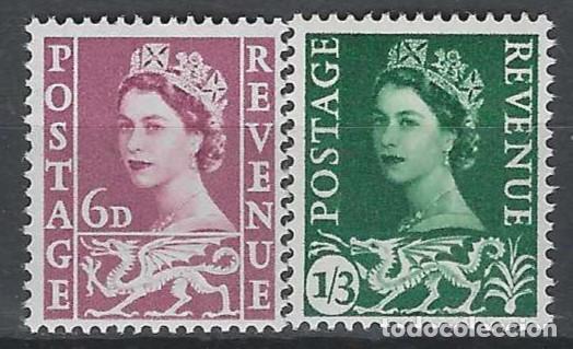 Sellos: REGIONALES DEFINITOS DE GALES 1958 - ISABEL II, S.COMPLETA - MNH**