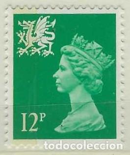 Sellos: REGIONALES DEFINITOS DE GALES 1986 - ISABEL II, 12P VERDE ESMERALDA, PERF. 15X14 - MNH**