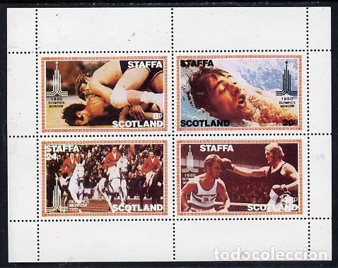 Sellos: GB LOCAL STAFFA 1980 SHEET MNH MOSCOW OLYMPIC GAMES JUEGOS OLIMPICOS DE MOSCU SPORTS DEPORTES