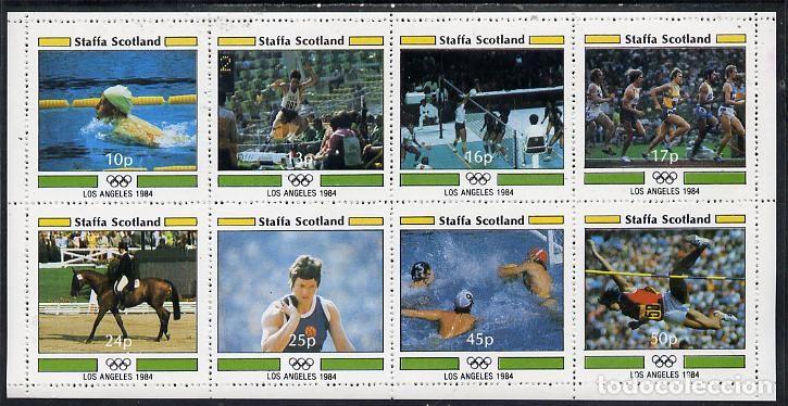 Sellos: GB LOCAL STAFFA 1984 SHEET MNH LOS ANGELES OLYMPIC GAMES JUEGOS OLIMPICOS JEUX OLYMPIQUES DEPORTES