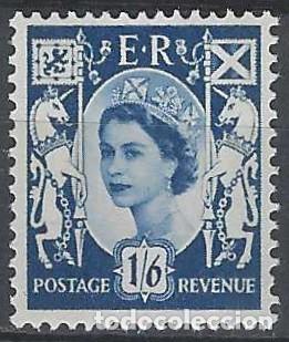 Sellos: REGIONALES DEFINITOS DE ESCOCIA 1967 - ISABEL II, 1&acute;6SH&acute;P AZUL OSCURO - MNH**