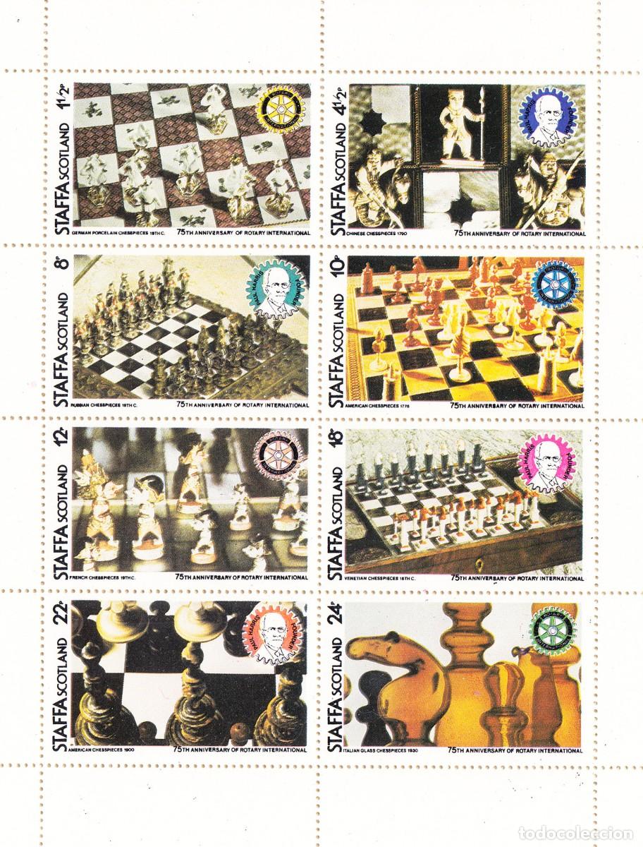 Sellos: GB LOCAL STAFFA 1980 SHEET MNH ROTARY CHESS AJEDREZ SCHACH XADREZ ECHECS SCACCHI