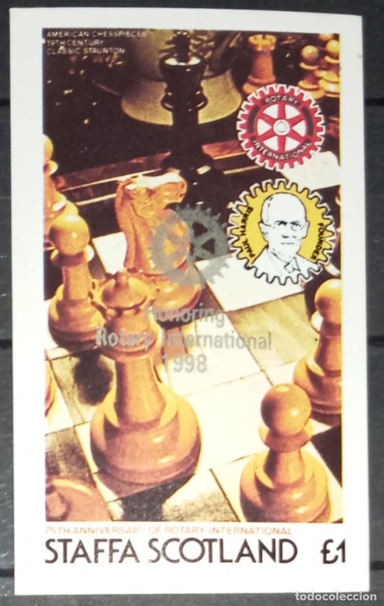 Sellos: GB LOCAL STAFFA 1998 SHEET MNH SILVER OVERPRINTED ROTARY CLUB INTERNATIONAL PAUL HARRIS
