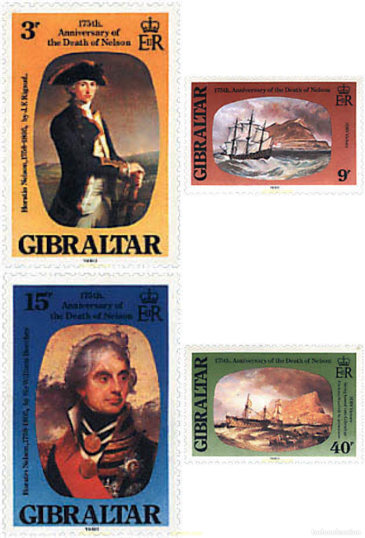 Sellos: 83413 MNH GIBRALTAR 1980 175 ANIVERSARIO DE LA MUERTE DE LORD H. NELSON