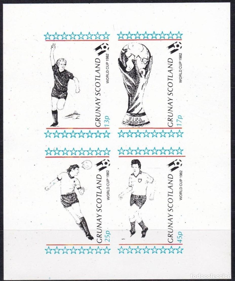 Sellos: GB LOCAL GRUNAY 1982 SHEET MNH IMPERF FUTBOL MUNDIAL DE ESPA&Ntilde;A 82 WORLD CUP FOOTBALL SOCCER DEPORTES