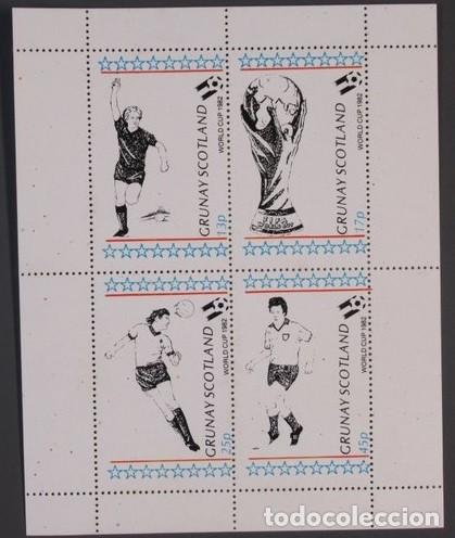 Sellos: GB LOCAL GRUNAY 1982 SHEET MNH FUTBOL MUNDIAL DE ESPA&Ntilde;A 82 WORLD CUP FOOTBALL SOCCER DEPORTES