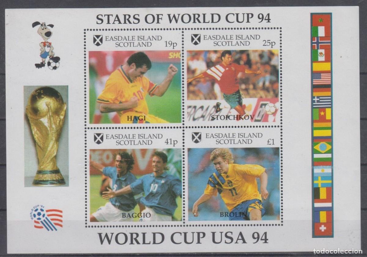 Sellos: GB LOCAL EASDALE 1994 SHEET MNH USA FOOTBALL WORLD CUP MUNDIAL DE FUTBOL DE ESTADOS UNIDOS DEPORTES