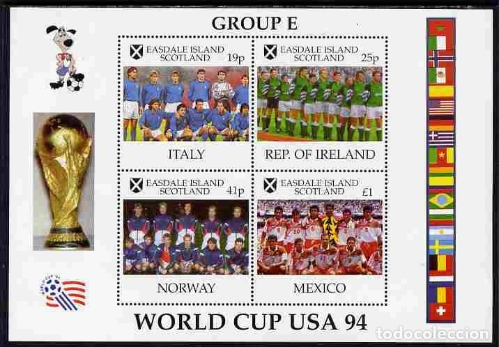 Sellos: GB LOCAL EASDALE 1994 SHEET MNH USA FOOTBALL WORLD CUP MUNDIAL DE FUTBOL DE ESTADOS UNIDOS DEPORTES
