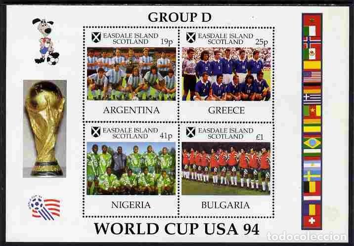 Sellos: GB LOCAL EASDALE 1994 SHEET MNH USA FOOTBALL WORLD CUP MUNDIAL DE FUTBOL DE ESTADOS UNIDOS DEPORTES