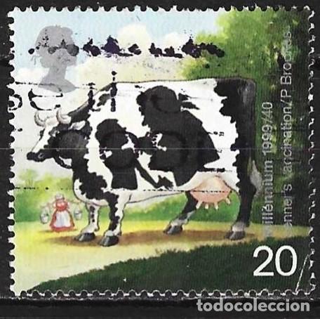 Sellos: Gran Breta&ntilde;a 1999 - Mi 1789 - YT 2079 - Vaca