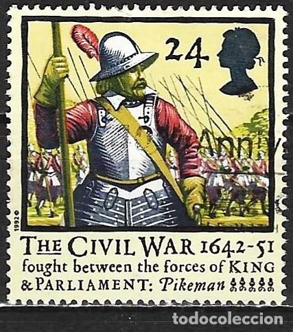 Sellos: Gran Breta&ntilde;a 1992 - Mi 1405 - YT 1624 - La batalla de Edgehill