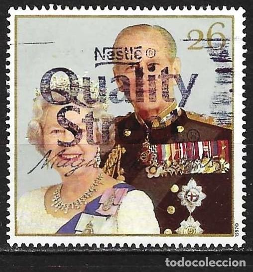 Sellos: Gibraltar 1997 - Mi 1720 - YT 2008 - Reina Isabel II y el pr&iacute;ncipe Felipe