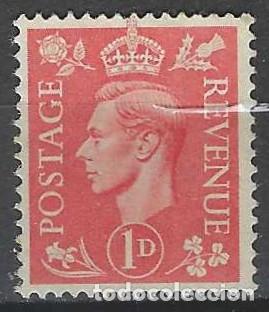 Selos: GRAN BRETA&Ntilde;A 1941-48 - JORGE VI, 1P ROJO MATE - MSG