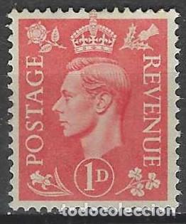 Selos: GRAN BRETA&Ntilde;A 1941-48 - JORGE VI, 1P ROJO MATE - MSG