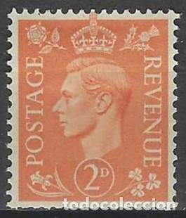 Sellos: GRAN BRETA&Ntilde;A 1941-48 - JORGE VI, 2P NARANJA MATE - MH*