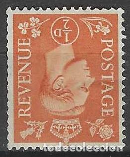 Sellos: GRAN BRETA&Ntilde;A 1941-48 - JORGE VI, 2P NARANJA MATE, MARCA DE AGUA INVERTIDA - MNH**