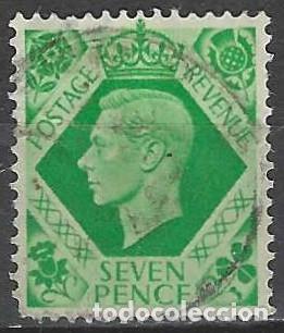 Sellos: GRAN BRETA&Ntilde;A 1937-39 - JORGE VI 7P VERDE AMARILLENTO - USADO