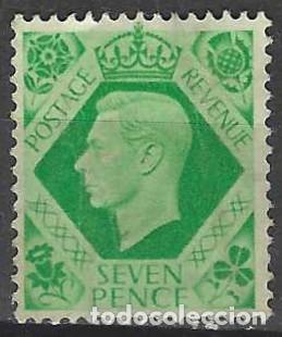Sellos: GRAN BRETA&Ntilde;A 1937-39 - JORGE VI 7P VERDE AMARILLENTO - USADO