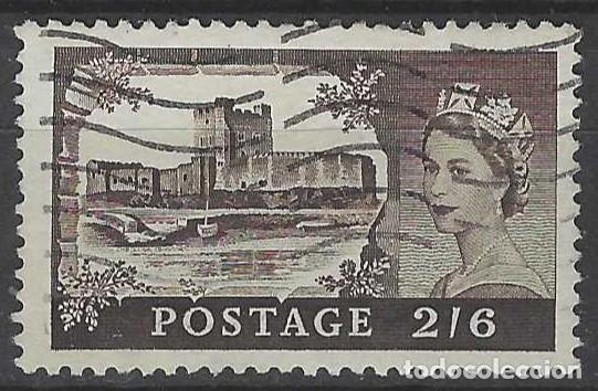 Sellos: GRAN BRETA&Ntilde;A 1955-58 - CASTILLOS, CARRICKGERFUS - USADO