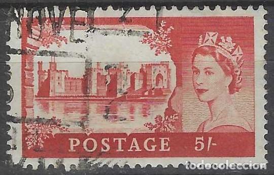 Sellos: GRAN BRETA&Ntilde;A 1955-58 - CASTILLOS, CAERNARFON - USADO