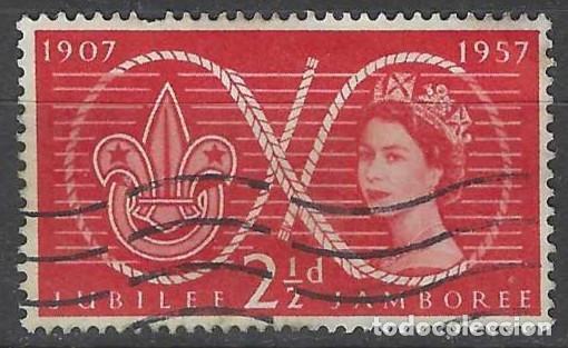 Sellos: GRAN BRETA&Ntilde;A 1957 - 50&ordm; ANIV. DEL MOVIMIENTO SCOUT, ROJO CARM&Iacute;N - USADO