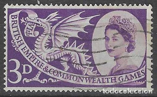 Sellos: GRAN BRETA&Ntilde;A 1958 - JUEGOS DEPORTIVOS DE LA COMMONWEALTH, 3P VIOLETA - USADO