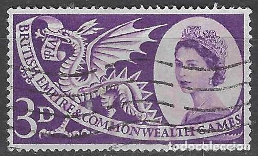 Sellos: GRAN BRETA&Ntilde;A 1958 - JUEGOS DEPORTIVOS DE LA COMMONWEALTH, 3P VIOLETA - USADO