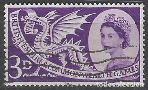 Sellos: GRAN BRETA&Ntilde;A 1958 - JUEGOS DEPORTIVOS DE LA COMMONWEALTH, 3P VIOLETA - USADO