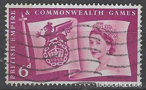 Sellos: GRAN BRETA&Ntilde;A 1958 - JUEGOS DEPORTIVOS DE LA COMMONWEALTH, 6P P&Uacute;RPURA ROJIZO - USADO