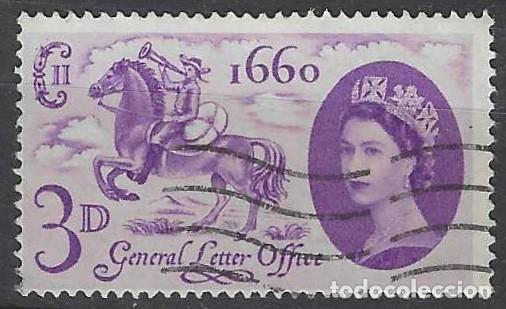 Sellos: GRAN BRETA&Ntilde;A 1960 - 3&ordm; CENTENARIO DE LA CREACI&Oacute;N DEL CORREO, 3P VIOLETA - USADO