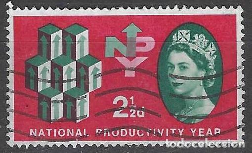 Selos: GRAN BRETA&Ntilde;A 1962 - A&Ntilde;O INTERNACIONAL DE LA PRODUCTIVIDAD, 2&frac12;P CARM&Iacute;N/VERDE - USADO