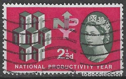 Selos: GRAN BRETA&Ntilde;A 1962 - A&Ntilde;O INTERNACIONAL DE LA PRODUCTIVIDAD, 2&frac12;P CARM&Iacute;N/VERDE - USADO